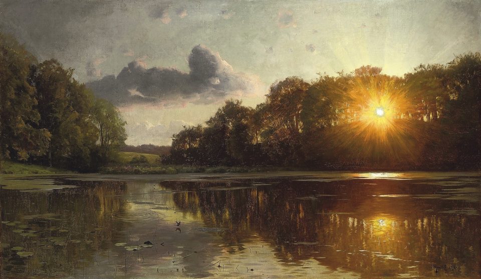5_Sunset-over-a-Forest-Lake-by-Peder_MÃ¸nsted